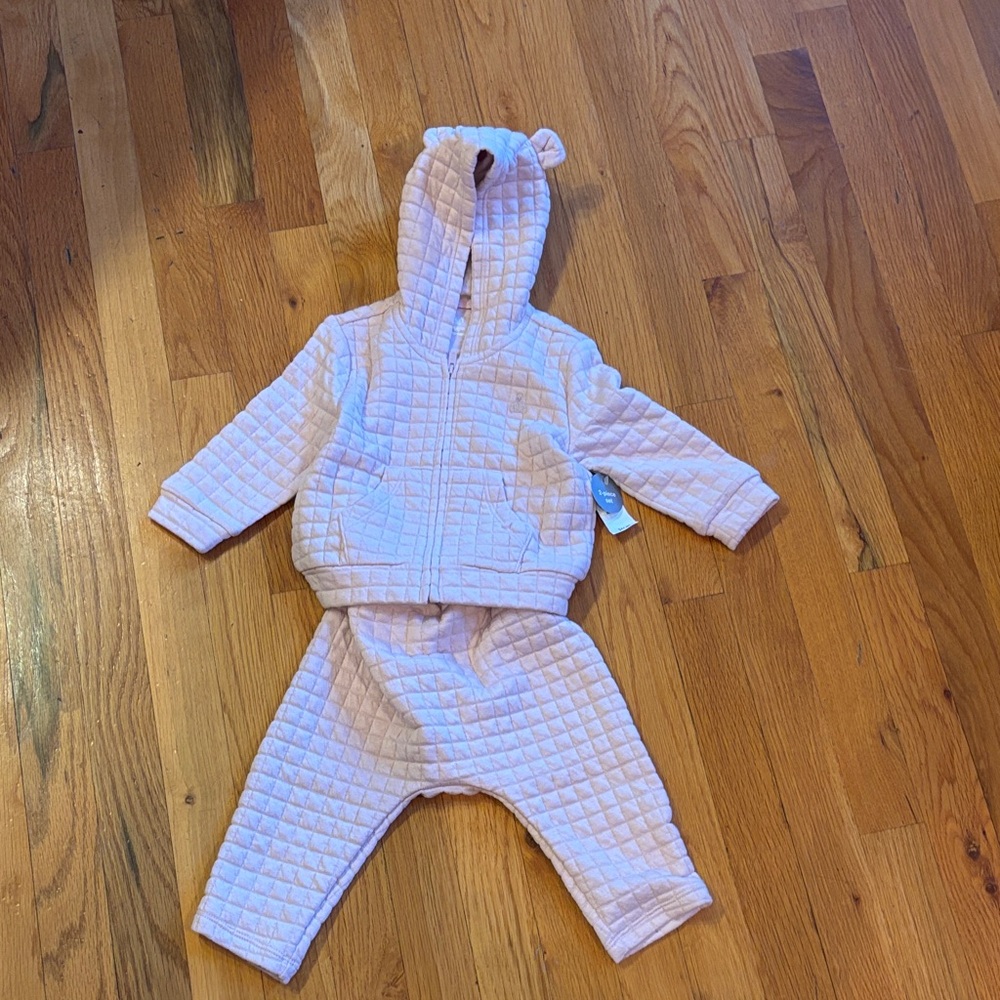 Baby Gap Blush Pink Quilted Baby 2 Piece Outfit 12-18 m New
